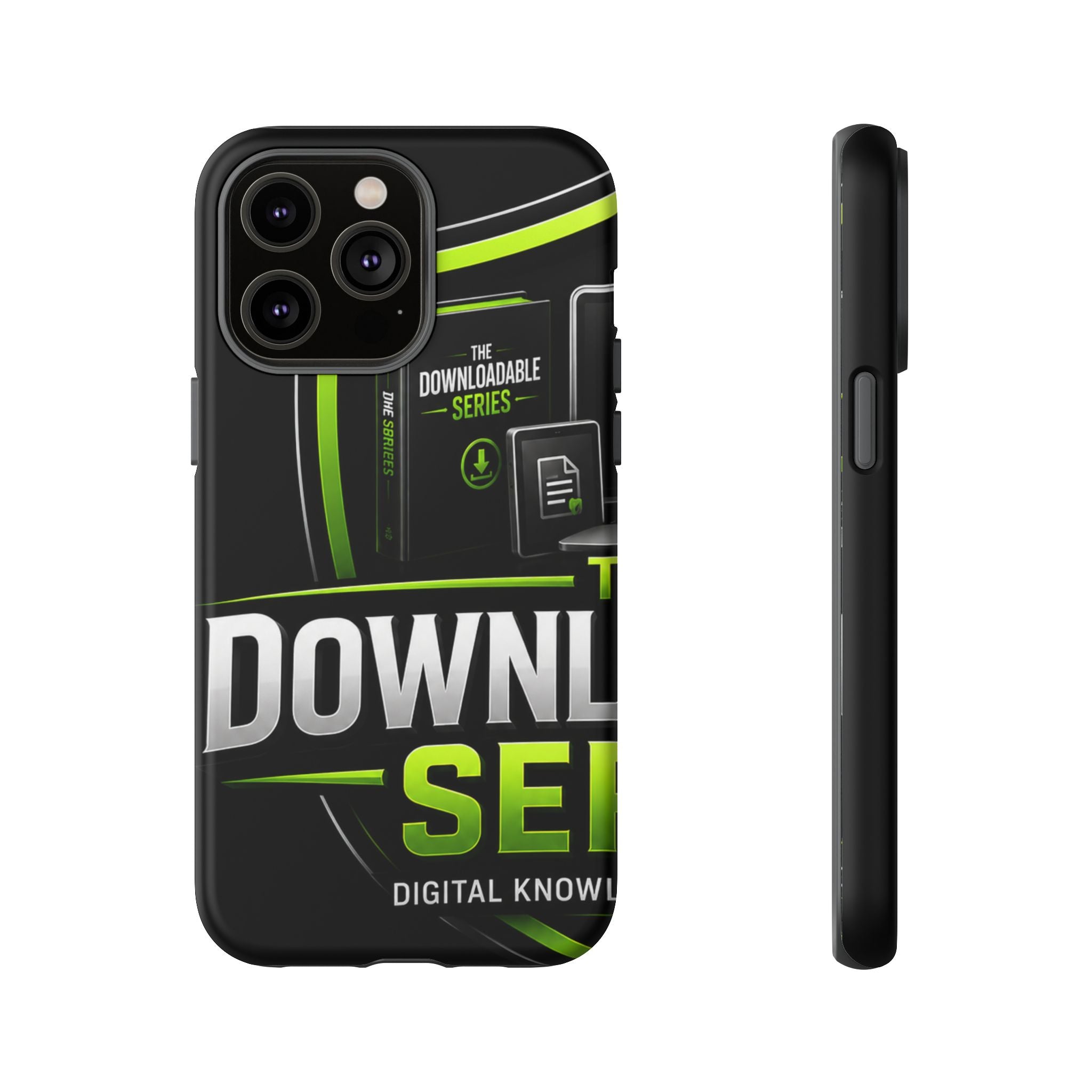 Downloadeable Series Tough Phone Case – Protective Black Graphic Cover